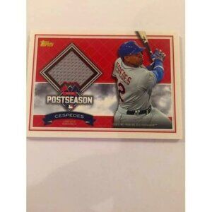 2016 Topps Yoenis Cespedes Mets Postseason Jersey #PPR-YC SN# 068/100 (025)